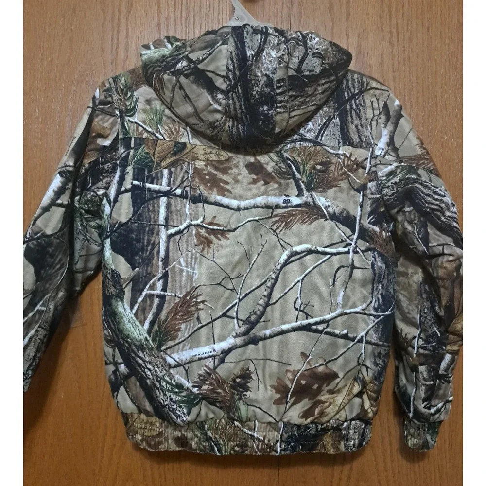 Gander Mountain Boys Camo Insulated Hooded Jacket Youth Medium 10-12 Zip Cotton